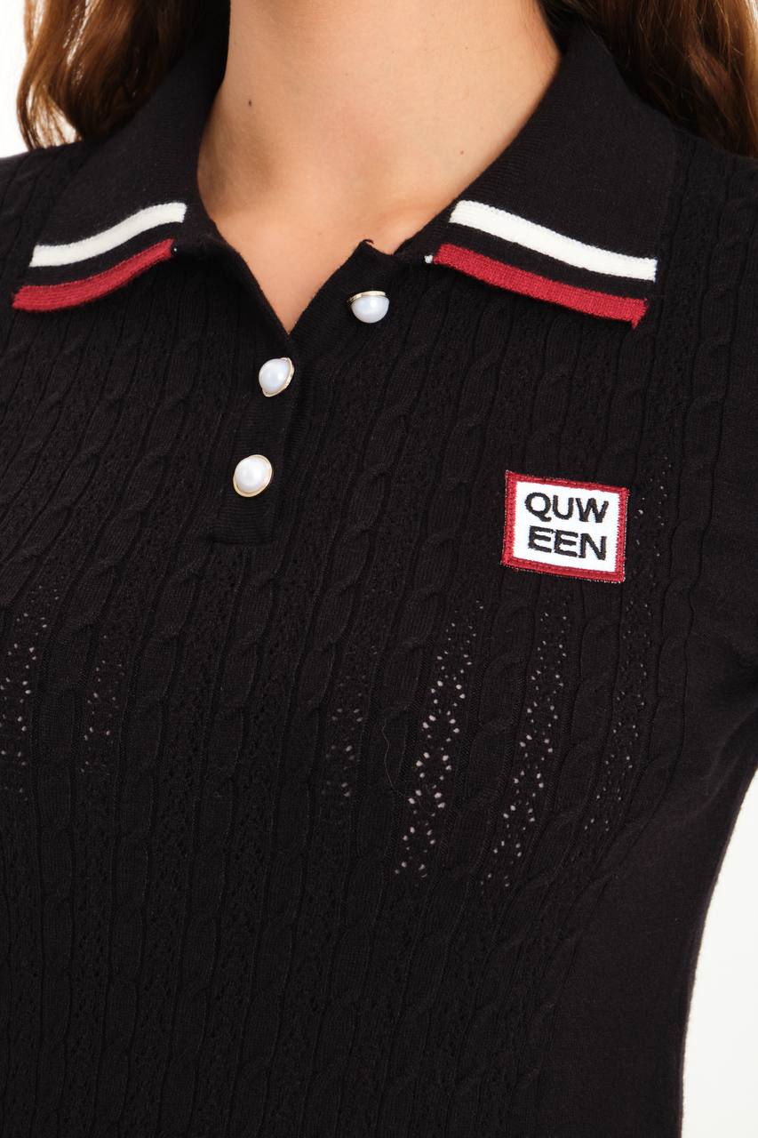QUWEEN GÖMLEK YAKA SİYAH